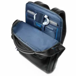 Piquadro Lederrucksäcke|Daypacks<Blue Square Daypack Leder 42 cm Laptopfach black