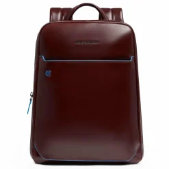 New Piquadro Blue Square Daypack RFID Schutz Leder 37 cm Laptopfach mahogany