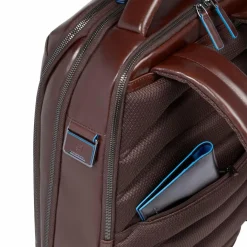 Piquadro Lederrucksäcke|Daypacks<Blue Square Daypack Leder 42 cm Laptopfach mahogany