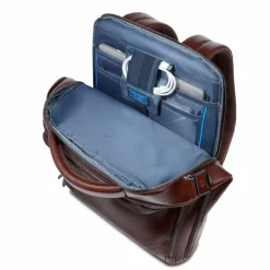 Piquadro Lederrucksäcke|Daypacks<Blue Square Daypack Leder 42 cm Laptopfach mahogany
