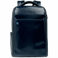 Outlet Piquadro Square Daypack Leder 29 cm Laptopfach blue