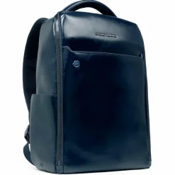 Outlet Piquadro Square Daypack Leder 29 cm Laptopfach blue