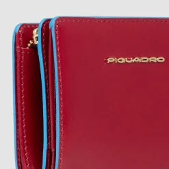 Sale Piquadro Blue Square Geldbörse RFID Schutz Leder 11 cm red