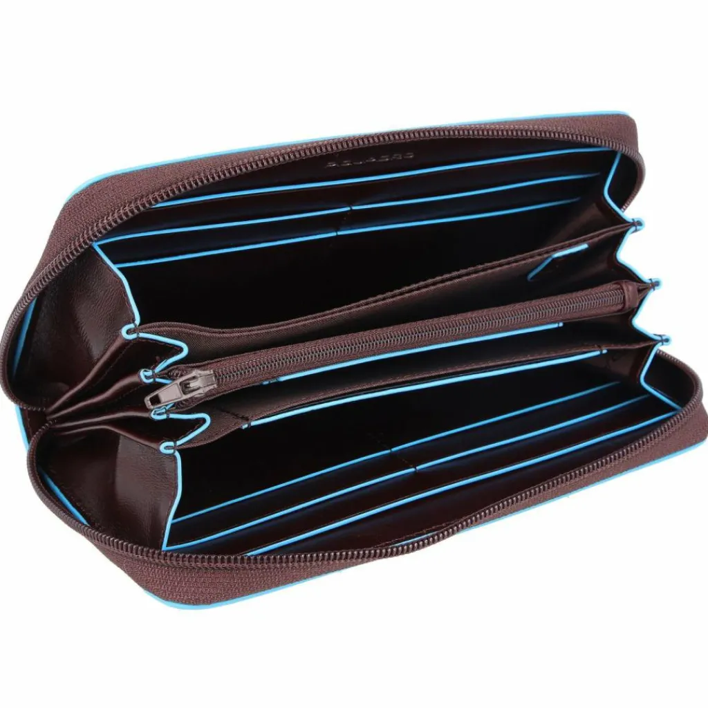 Outlet Piquadro Blue Square Geldbörse RFID Leder 19 cm mahogany