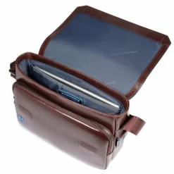 Piquadro Messenger Bags<Blue Square Messenger Leder 23 cm mahogany