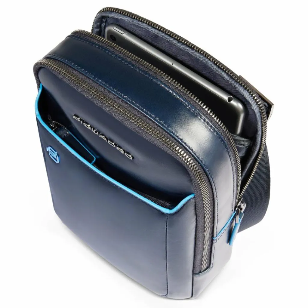 Sale Piquadro Square Mini Bag Umhängetasche Leder 17 cm blue