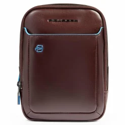 Outlet Piquadro Blue Square Mini Bag Umhängetasche Leder 17 cm mahogany