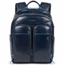 Piquadro Lederrucksäcke|Daypacks<Square Revamp Rucksack RFID Leder 39 cm Laptopfach blue