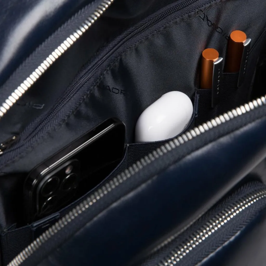 Piquadro Lederrucksäcke|Daypacks<Square Revamp Rucksack RFID Leder 39 cm Laptopfach blue