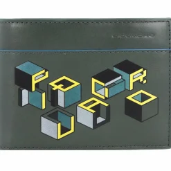 Piquadro Herrengeldbörsen Querformat<Blue Square Revamp Geldbörse RFID Leder 13 cm green-yellow-graphic