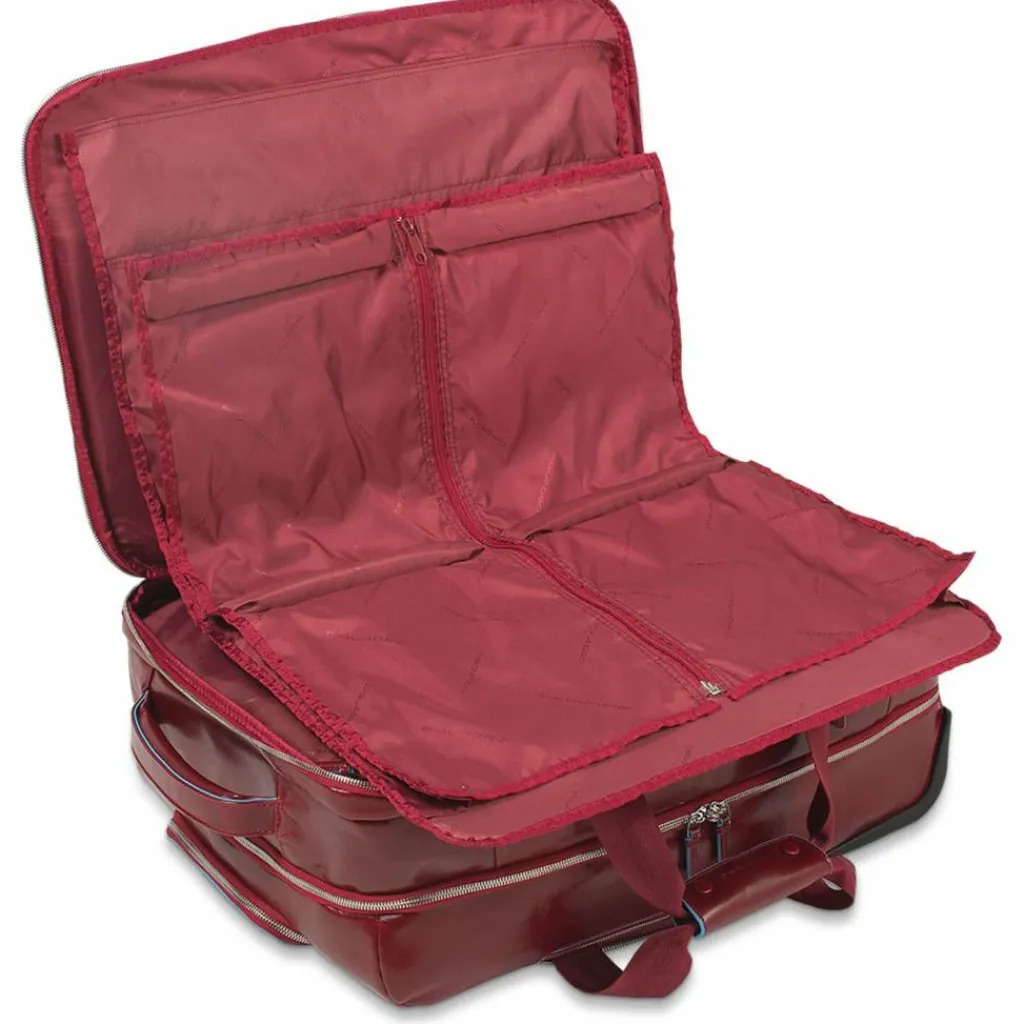 Clearance Piquadro Blue Square 2-Rollen Businesstrolley Leder 51 cm Laptopfach red