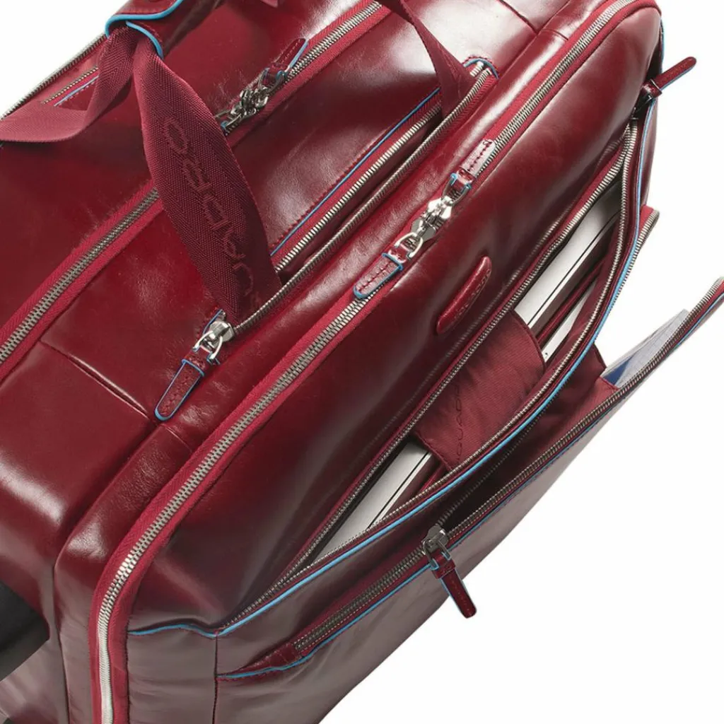 Clearance Piquadro Blue Square 2-Rollen Businesstrolley Leder 51 cm Laptopfach red