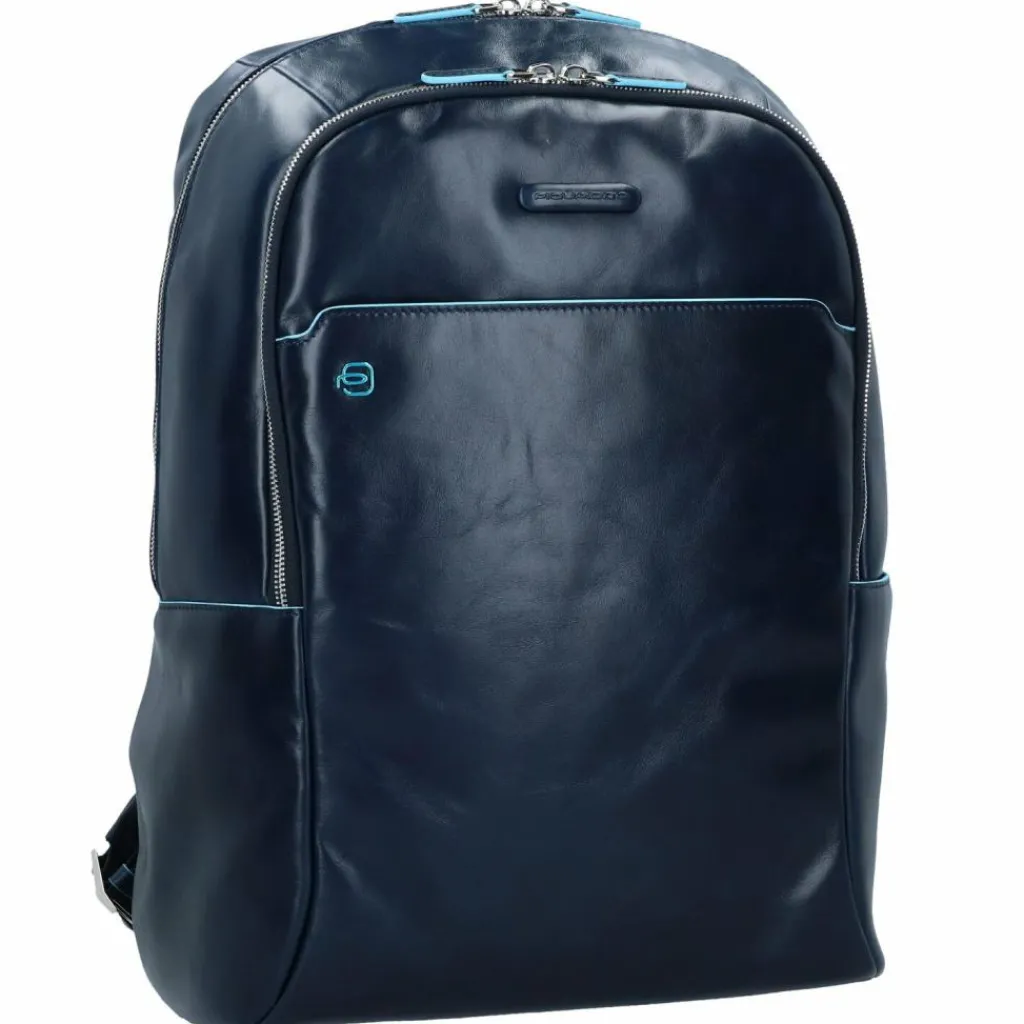 Piquadro Square Rucksack Leder 43 cm Laptopfach blue