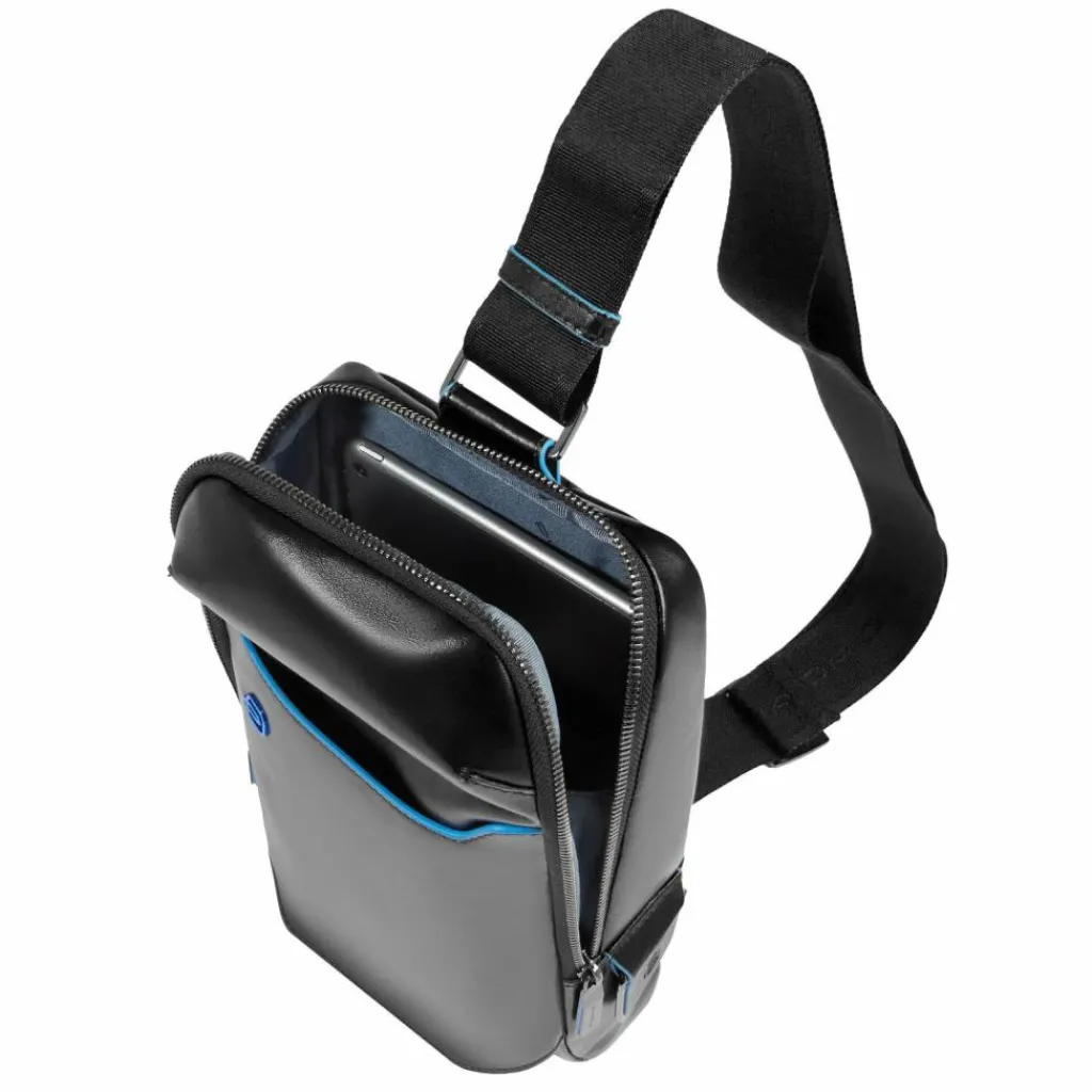 Clearance Piquadro Blue Square Umhängetasche Leder 28 cm black