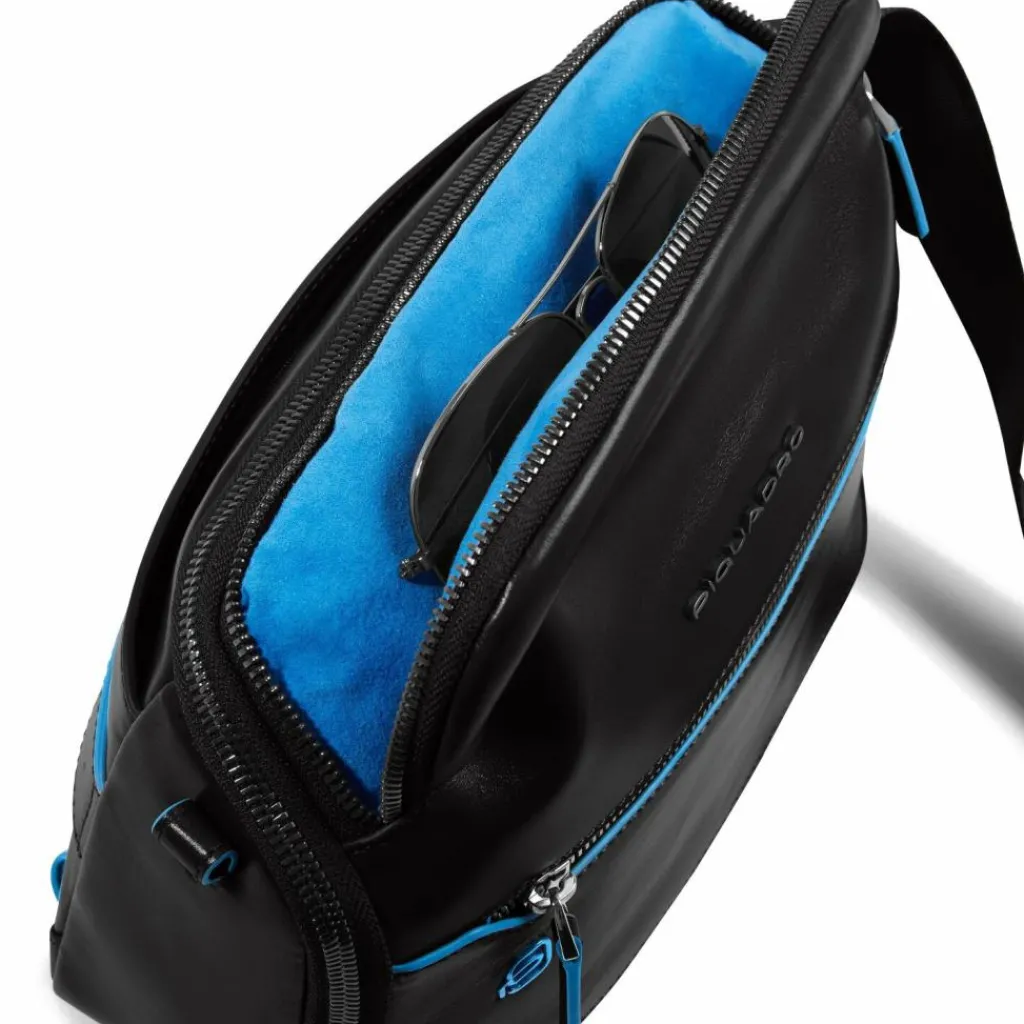 Best Piquadro Blue Square Umhängetasche Leder 27 cm black