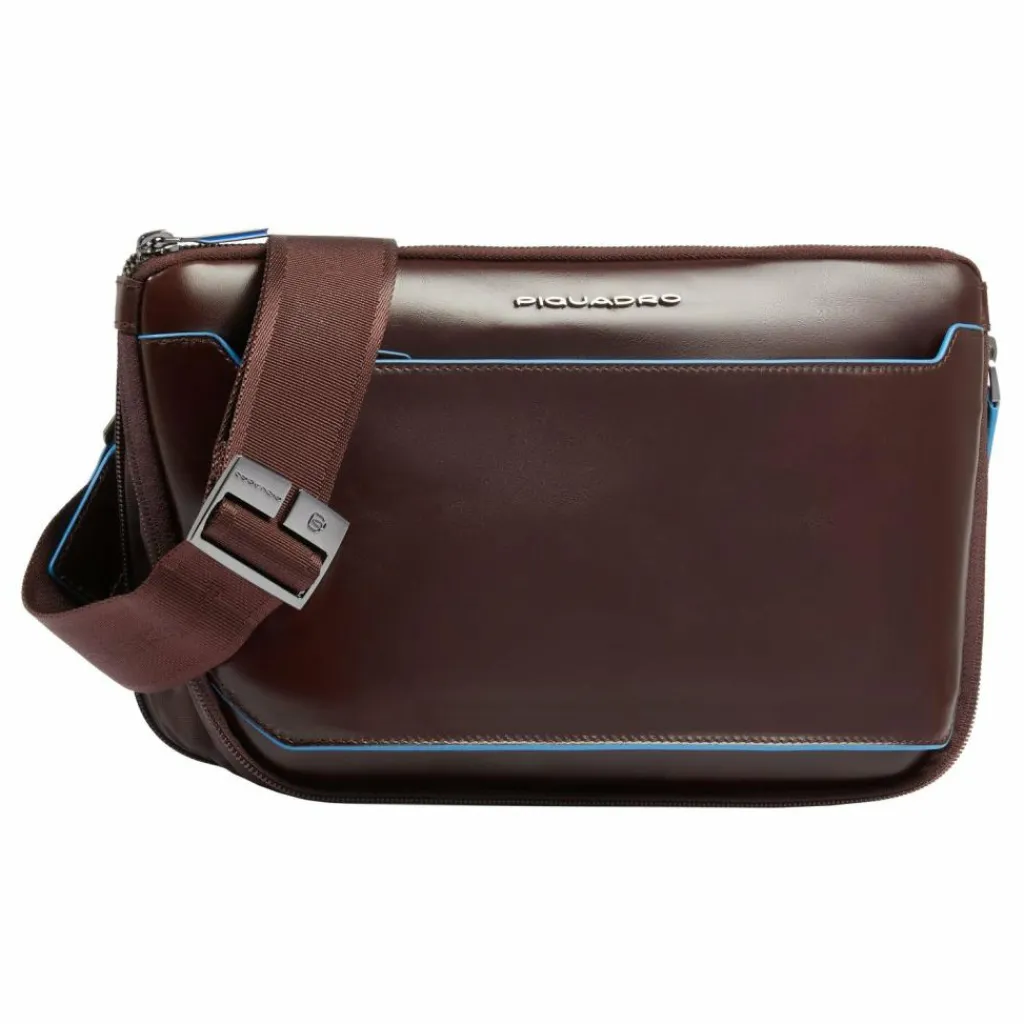 Piquadro Blue Square Umhängetasche Leder 30 cm mahogany
