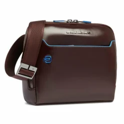 Piquadro Blue Square Umhängetasche Leder 21 cm mahogany
