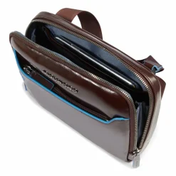 Piquadro Blue Square Umhängetasche Leder 21 cm mahogany