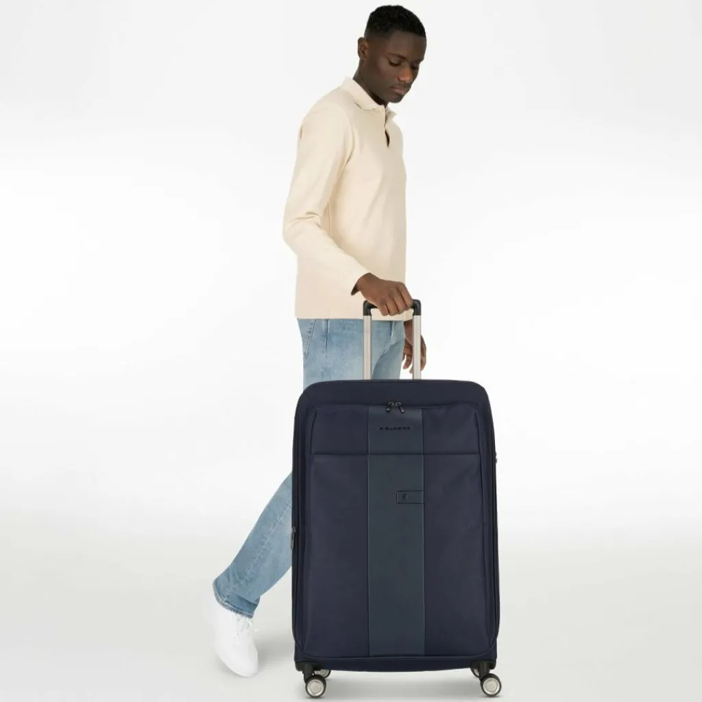 Piquadro Weichgepäck|4-Rollen Koffer<Brief 4 Rollen Trolley 78 cm mit Dehnfalte blue