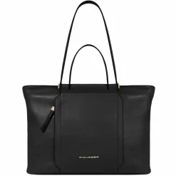 Piquadro Shopper|Schultertaschen<Circle Shopper Tasche Leder 38 cm Laptopfach black