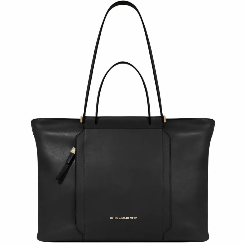 Piquadro Shopper|Schultertaschen<Circle Shopper Tasche Leder 38 cm Laptopfach black