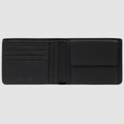 Piquadro Herrengeldbörsen Querformat<Cronus Geldbörse RFID Schutz Leder 12.5 cm black