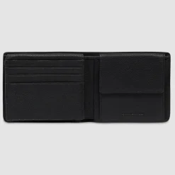 Piquadro Herrengeldbörsen Querformat<Cronus Geldbörse Leder 11 cm black