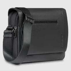 New Piquadro Cronus Umhängetasche Leder 28 cm black