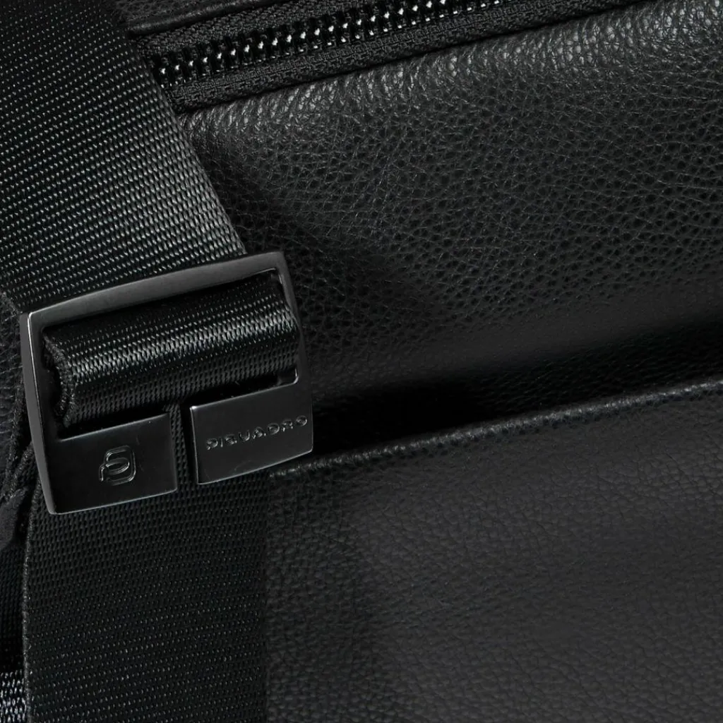 New Piquadro Cronus Umhängetasche Leder 28 cm black