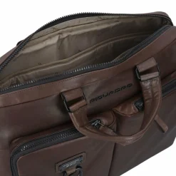 Discount Piquadro Harper Aktentasche Leder 40 cm Laptopfach dark brown