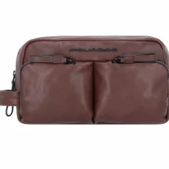 Outlet Piquadro Harper Kulturbeutel Leder 23 cm dark brown