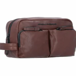 Outlet Piquadro Harper Kulturbeutel Leder 23 cm dark brown