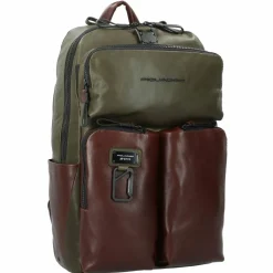 Piquadro Lederrucksäcke|Business-Rucksäcke<Harper Rucksack Leder 48 cm Laptopfach green-dark brown
