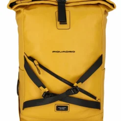 New Piquadro Harper Rucksack Leder 48 cm Laptopfach yellow