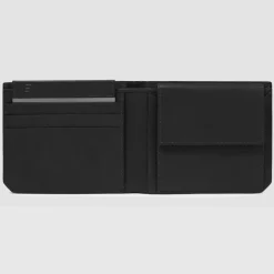 Outlet Piquadro Liko Geldbörse RFID Schutz Leder 11 cm black