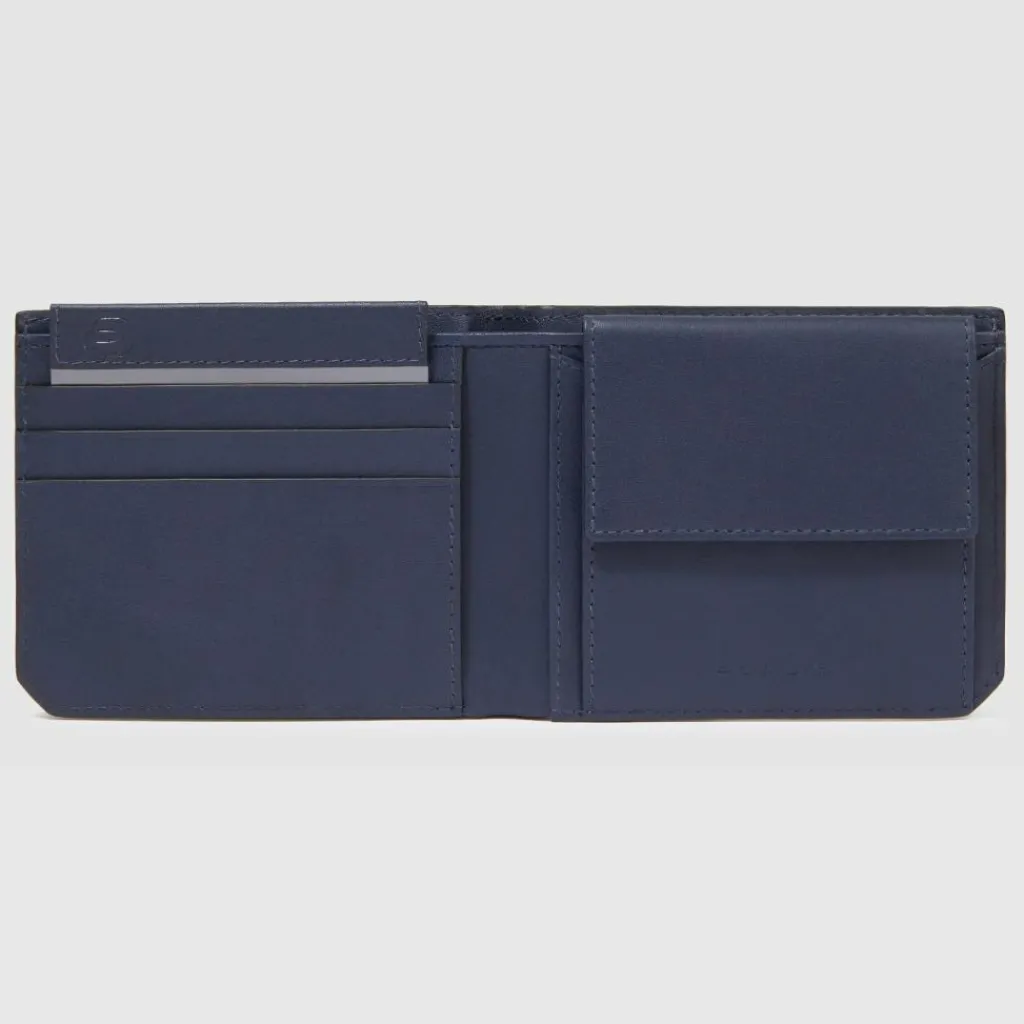 Piquadro Herrengeldbörsen Querformat<Liko Geldbörse RFID Schutz Leder 11 cm blue