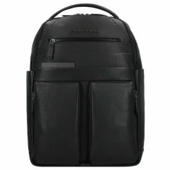 Outlet Piquadro Paavo Business-Rucksack Leder 42 cm Laptopfach black