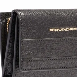 Piquadro Damengeldbörsen Querformat<Patricia Geldbörse RFID Schutz Leder 9 cm black