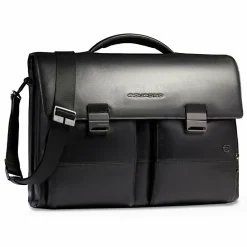 Piquadro Messenger Bags|Laptoptaschen<Philip Aktentaschen Messenger Leder 42 cm Laptopfach black