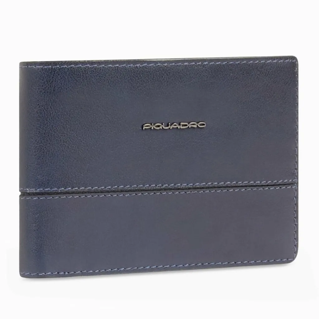 Piquadro Herrengeldbörsen Querformat<Philip Geldbörse RFID Schutz Leder 12.5 cm blue