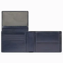 Piquadro Herrengeldbörsen Querformat<Philip Geldbörse RFID Schutz Leder 12.5 cm blue