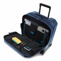Piquadro Pilotenkoffer|Laptoptaschen<PQ Light 4 Rollen Pilotentrolley 45 cm Laptopfach matt blue
