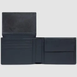 Discount Piquadro PQ-Earth Geldbörse RFID Schutz Leder 13 cm black