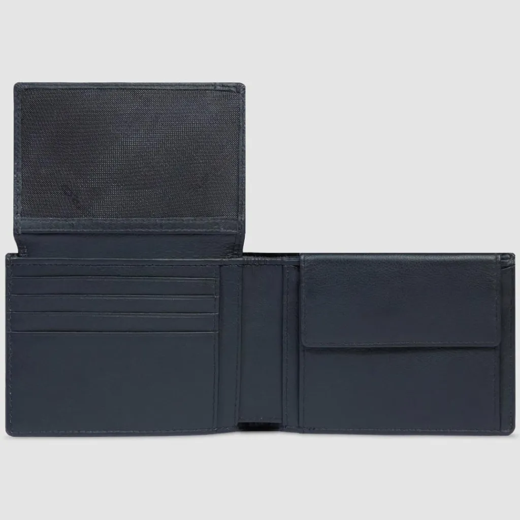 Discount Piquadro PQ-Earth Geldbörse RFID Schutz Leder 13 cm black