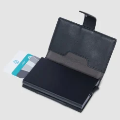 Hot Piquadro PQ-Earth Kreditkartenetui RFID Schutz Leder 6.5 cm black
