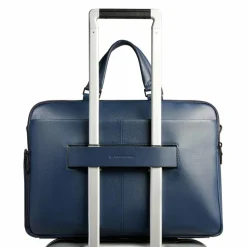 Outlet Piquadro Russel Aktentasche RFID Schutz Leder 40 cm Laptopfach blue