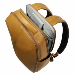 New Piquadro Russel Daypack RFID Schutz Leder 41 cm Laptopfach yellow