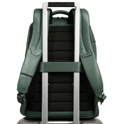 Discount Piquadro Russel Daypack RFID Schutz Leder 41 cm Laptopfach green