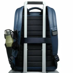 Clearance Piquadro Russel Daypack RFID Schutz Leder 41 cm Laptopfach blue