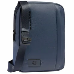 Clearance Piquadro Russel Umhängetasche Leder 27 cm blue